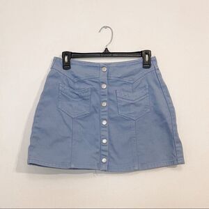 Kendall & Kylie Light Blue Denim Snap Button Skirt